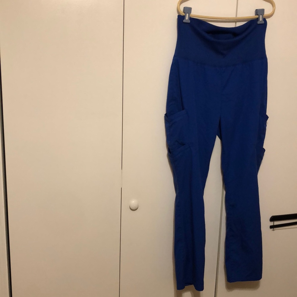 JAANUU Women’s Blue Nurse Hospital Scrub Maternity Pant Size Medium